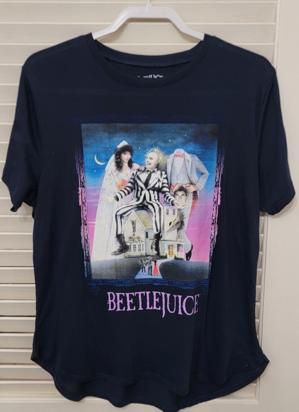 Women’s Bettlejuice Graphic T-shirt Size XXL (19) Navy Blue